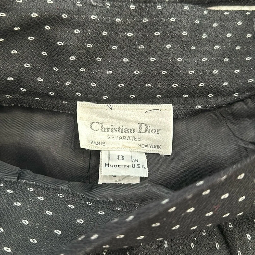 Vintage Christian Dior Separates Blazer Skirt Set Black White size 4/8